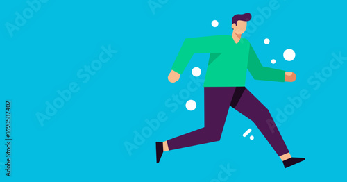 Energetic man in motion, symbolizing progress, speed, and an active lifestyle. Ideal for business, health, or personal development concepts.