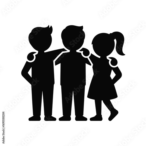 Three Friends Silhouetted With Arms Around Each Other friendship togetherness