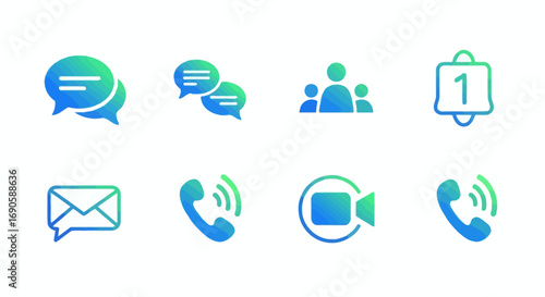 Communication Icons Set for Web Design.