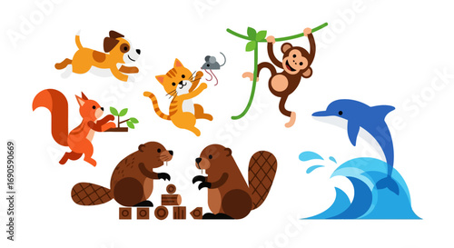 Adorable Animals Playing Together.