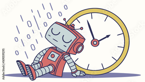 Sleepy Robot and Ticking Clock A Digital TimeOut