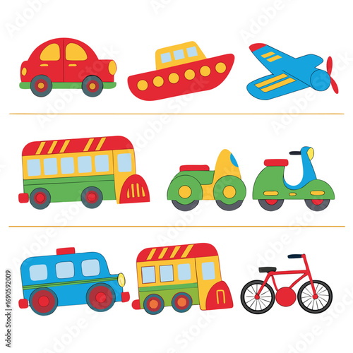 car plan road train icon design 