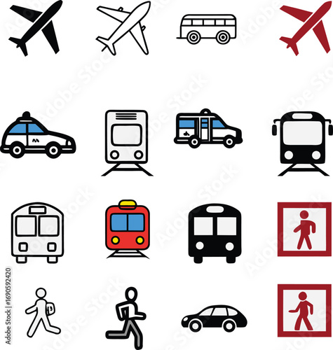 car plan road train icon design 