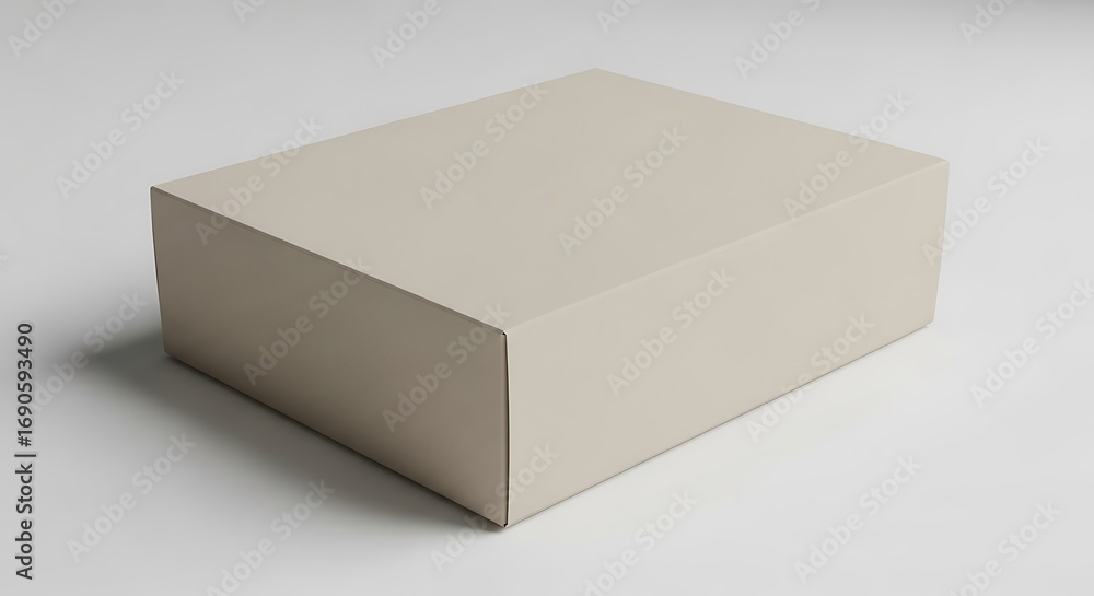 Fototapeta premium Beige Box on White Background.