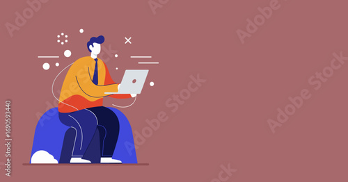 Professional person working on a laptop, representing business concepts, online communication, and remote work solutions. Ideal for modern digital content.