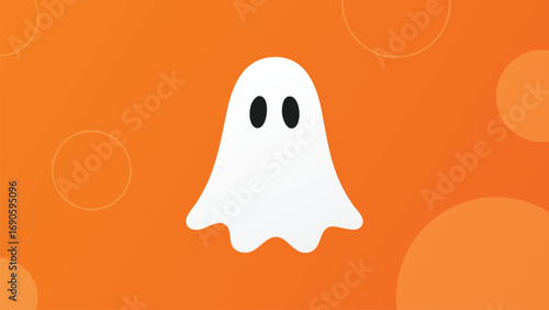Cute ghost, flat Halloween vector design 