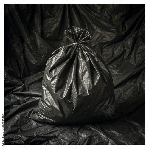 garbage bags on the ground