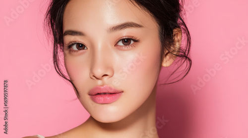 Close up portrait of woman with natural beauty

