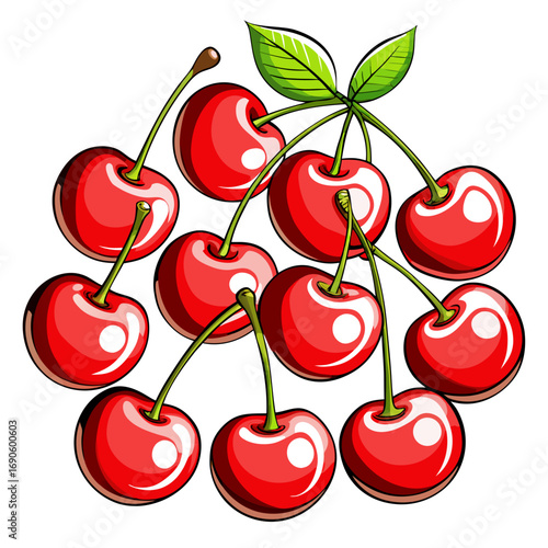 10 More cherry,white background