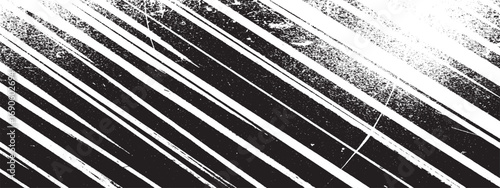 Diagonal striped grunge texture with distressed effect creating abstract black and white design