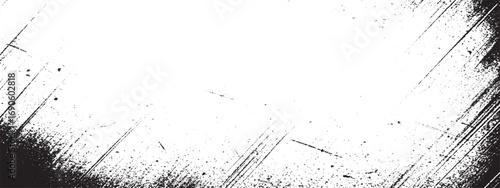 Textured background with distressed scratches and splatters creating grunge vintage black and white contrast