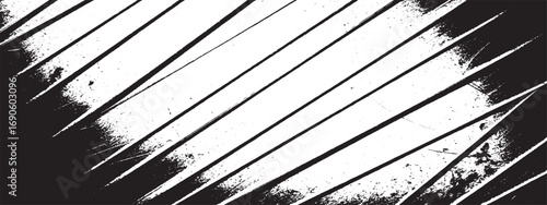 Dynamic abstract pattern with bold diagonal lines and scattered grunge texture creating artistic composition