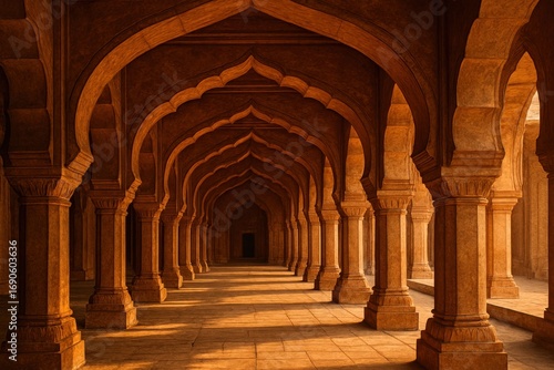 Wallpaper Mural Endless Corridor of Ornate Arches in Ancient Building. Torontodigital.ca