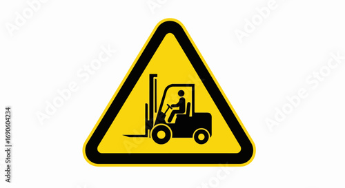 Forklift Safety Warning Triangle Sign.