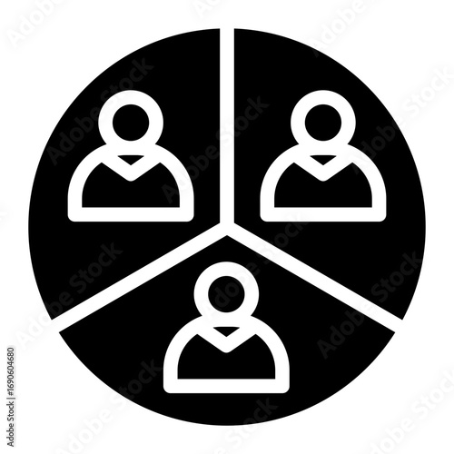 Customers segmentation icon glyph style vector illustration