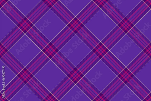Africa fabric pattern textile, package check tartan texture. Conceptual vector background seamless plaid in violet and pink colors.