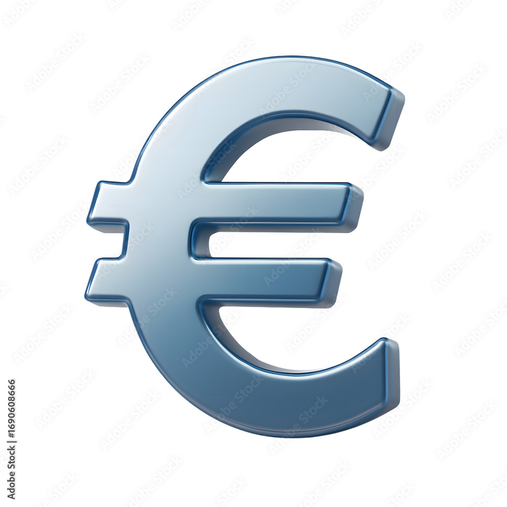 Obraz premium 3D render of Euro currency symbol for finance banking economy and investment concept