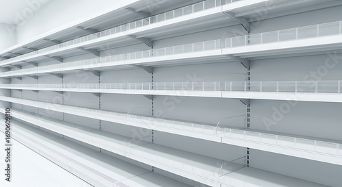 Empty Supermarket Shelves.