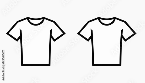 Two White T-Shirts - Simple Apparel for Design Mockups.