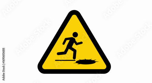 Warning Sign - Person Falling into Hole.