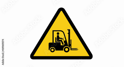 Forklift Hazard Warning Sign - Safety and Caution.