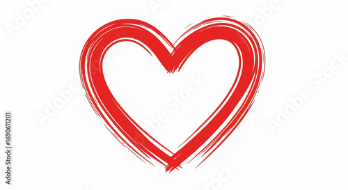 Red heart shape illustration on white background, love symbol.