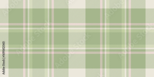 Seamless tartan pattern in soft green and beige hues. Classic textile design for backgrounds, fashion, or decorative projects. Timeless and versatile texture.
