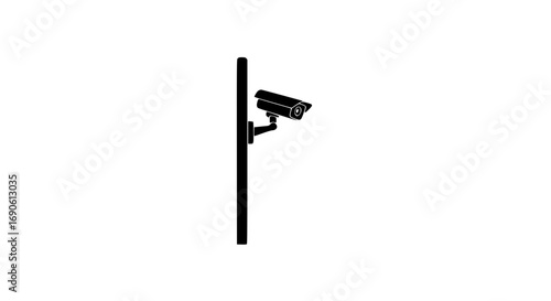 Wall security surveillance camera black white icon