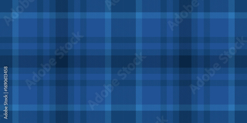 Trendy background texture seamless, nyc fabric tartan check. Simple plaid pattern vector textile in blue and cyan colors.