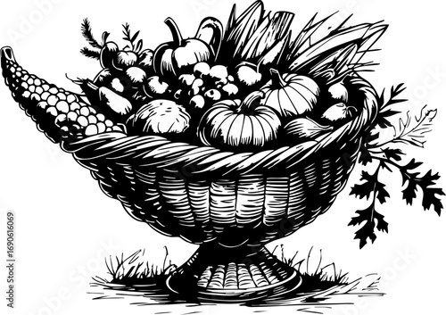Harvesting fresh produce bountiful basket of vegetables farm rustic setting artistic view food and nature