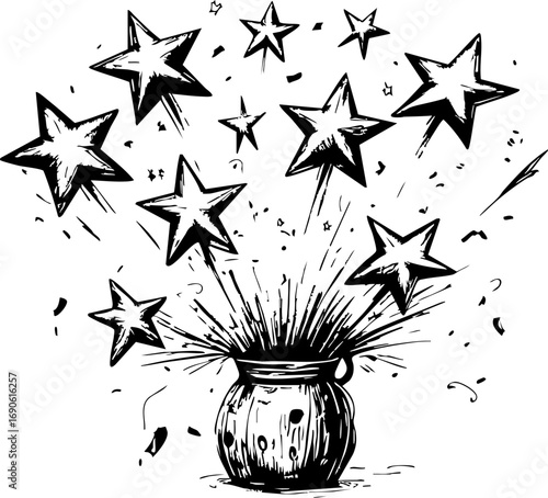 Celebrating creativity starburst celebration artistic studio whimsical space close-up view imagination unleashed