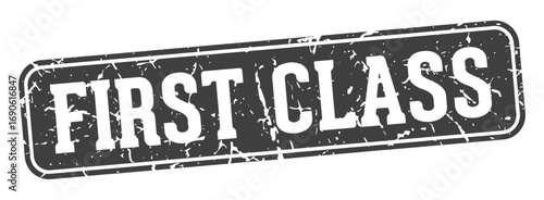 first class rectangular sign. first class stamp