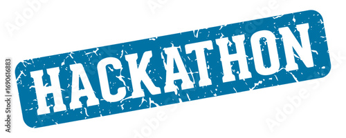 hackathon rectangular sign. hackathon stamp