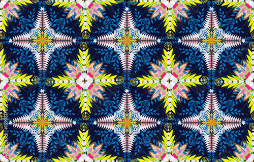 tribal ethnic themes geometric seamless background with a Peruvian american indigenous pattern. Textile print with rich native American tribal themes in an ethnic traditional style. Clothing 