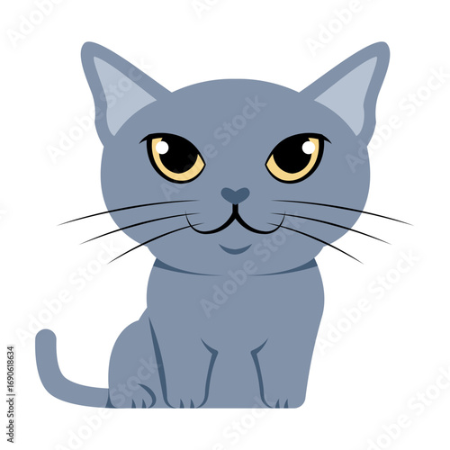 This Russian Blue icon is suitable for Cat Breeds, Pets, etc.