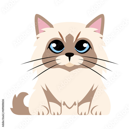 This Ragdoll icon is suitable for Cat Breeds, Pets, etc.