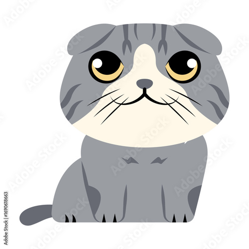 This Scottish Fold icon is suitable for Cat Breeds, Pets, etc.