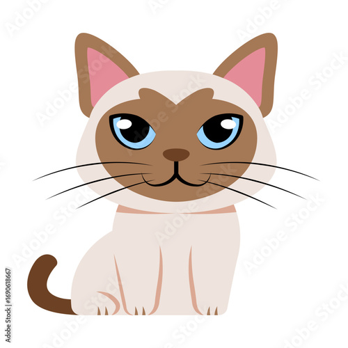 This Siamese icon is suitable for Cat Breeds, Pets, etc.