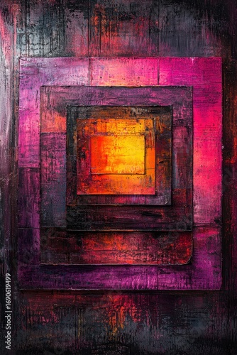 Wallpaper Mural Wooden wallpaper made of purple and pink squares Torontodigital.ca