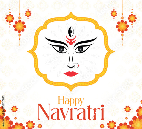 Happy navratri greeting india festival