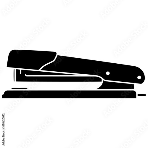 Black Stapler Silhouette Icon | Minimal Flat Vector PNG Download