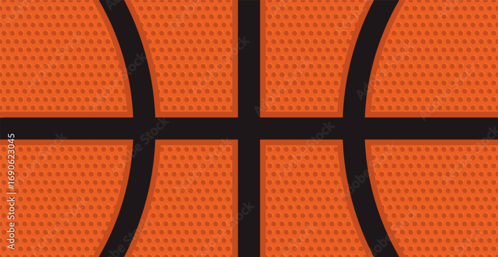 Obraz premium Close-up basketball texture with orange surface and black lines, dotted pattern background perfect for sports design, training, and game themes.