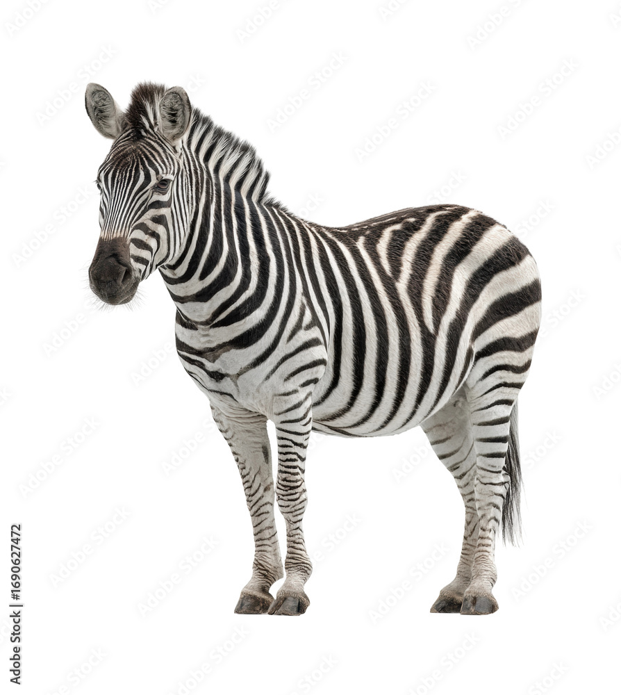 Obraz premium Zebra in wildlife for visual impact isolated on transparent background, png