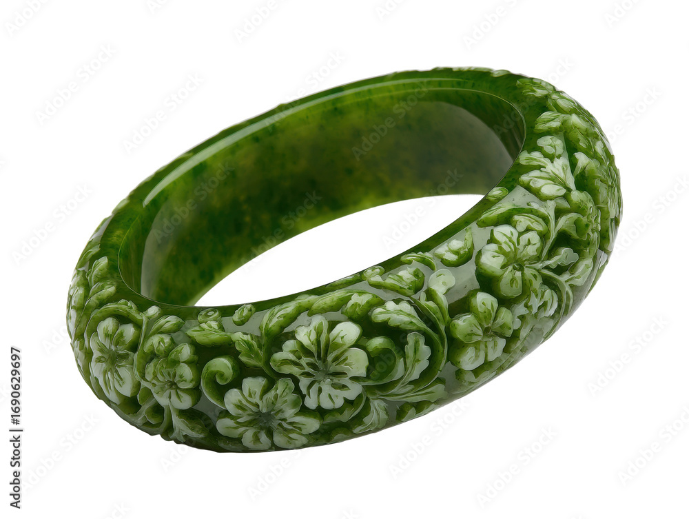 © MonoCrafted - Intricate green jade bracelet artisan workshop jewelry elegant design view isolated on transparent background, png © MonoCrafted - Intricate green jade bracelet artisan workshop jewelry elegant design view isolated on transparent background, png