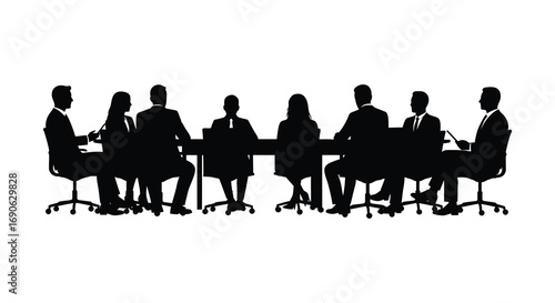 a group of people sitting around a conference table