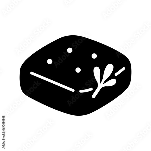 Fresh Italian Focaccia Bread Glyph Icon