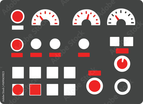 Control panel displays various gauges and buttons on dark surface, showing system status and operational controls in a minimalist style.