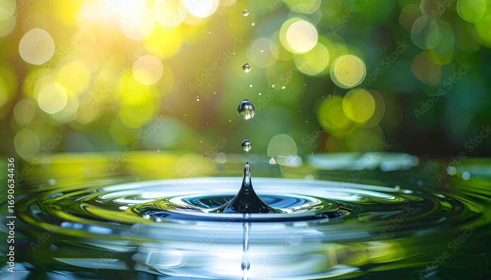 custom made wallpaper toronto digitalWater Drop Impact Ripples and Reflections in Nature's Embrace