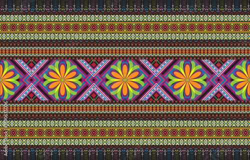 Tribal striped seamless pattern. Aztec geometric vector background. Can be used in textile design, web design for making of clothes, accessories, decorative paper, wrapping, envelope; backpacks, etc.
