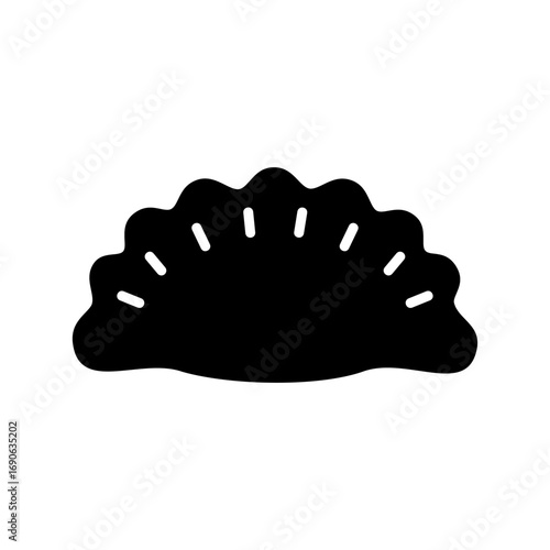 Traditional Cheburek or Yantik Pastry Glyph Icon